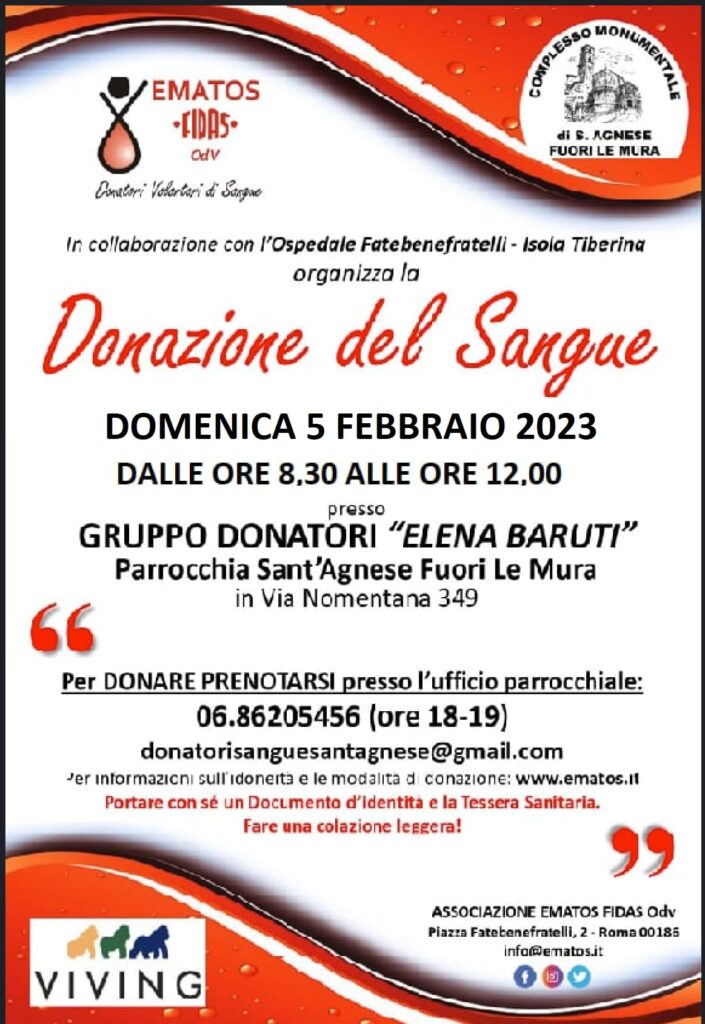 donazione sangue 05 febbraio 2023