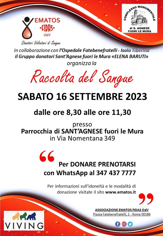 donazione sangue 16 settembre 2023